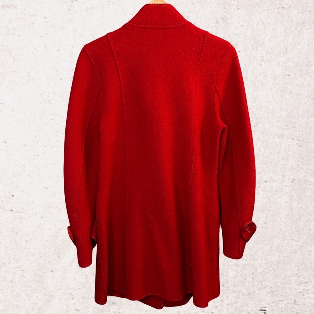 Kurt Geiger Red Pea Coat with Classic Collar - Picture 2 of 4